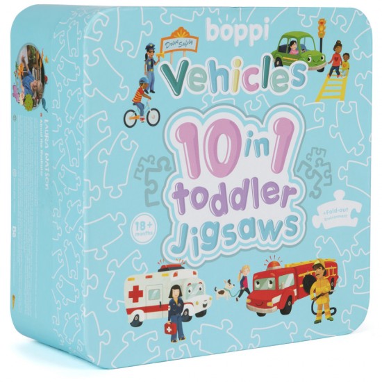 Puzzle progresiv Toddler 10 in 1, Boppi - Vehicule