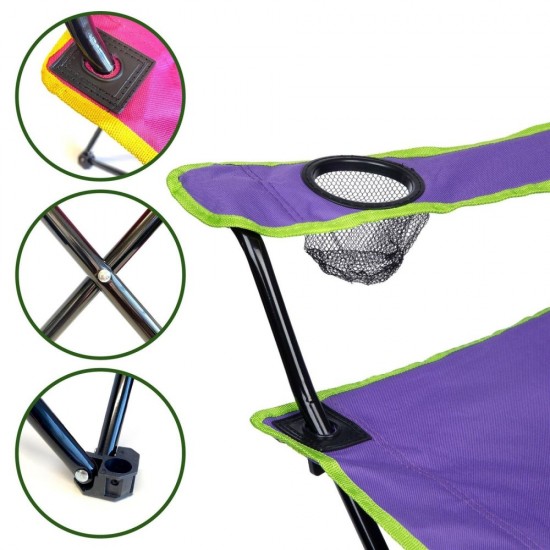 Scaun pentru camping, violet/verde