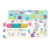 Set 5 carioci lavabile Dot Markers - culori pastel, Haku Yoka