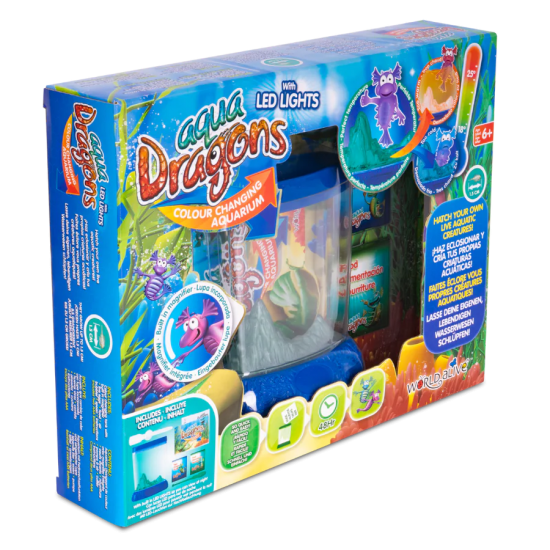 Set educativ STEM Aqua Dragons - Habitat Deluxe in culori schimbatoare si LED-uri