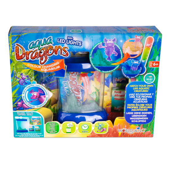 Set educativ STEM Aqua Dragons - Habitat Deluxe in culori schimbatoare si LED-uri