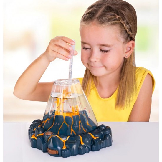 Set educativ STEM Aqua Dragons Habitat vulcan cu lava, acvariu cu LED si Aqua Dragons rosii