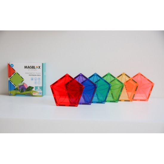 Set magnetic Magblox - 6 piese magnetice pentagon pentru constructie