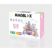 Set magnetic Magblox - 66 piese magnetice de constructie Pastel transparente