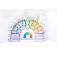 Set magnetic Magblox - 66 piese magnetice de constructie Pastel transparente