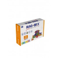 Set magnetic Magbrix Junior 24 piese patrate - compatibil cu caramizi de constructie tip Lego Duplo  