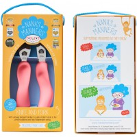 Set tacamuri pentru copii Nana's Manners 3 ani+, furculita si cutit, etapa 3 - roz