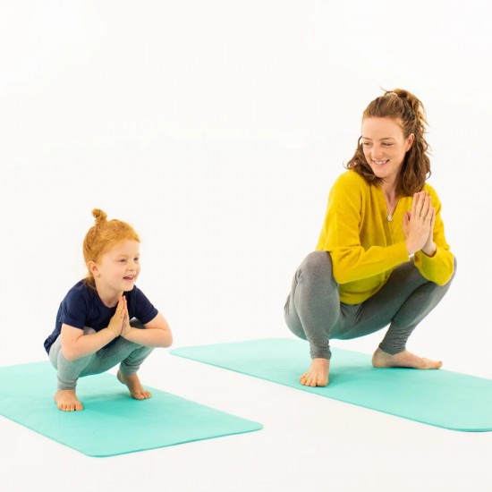 Set Yoga Mama-Copil cu saltele asortate si carduri incluse Earth turcoaz