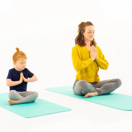 Set Yoga Mama-Copil cu saltele asortate si carduri incluse Earth turcoaz