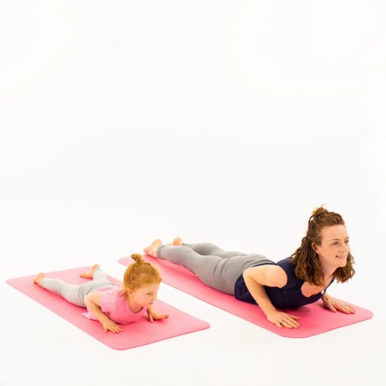 Set Yoga Mama-Copil cu saltele asortate si carduri incluse Sun and Moon roz