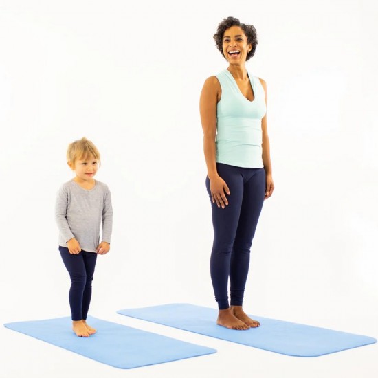 Set Yoga Mama-Copil cu saltele asortate si carduri incluse Wave albastru