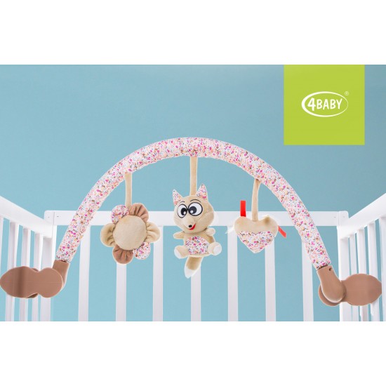 Arc cu jucarii pentru patut si carucior 4Baby Plush Arch Vulpi Maro/Bej F12