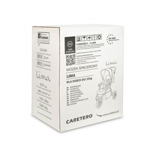 Carucior sport cu 3 roti max. 22 Kg Caretero Lima Grafit