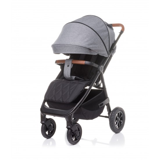 Carucior sport cu roti gonflabile (max. 22 Kg) 4Baby Stinger Air Gri Deschis