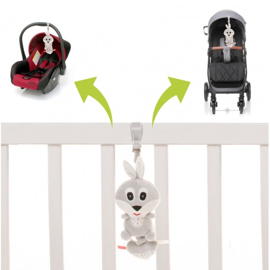 Jucarie muzicala 4Baby Music Toy Iepuras Gri