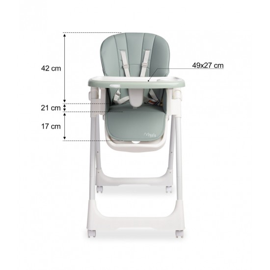 Scaun de masa inalt cu husa din piele ecologica Caretero Megalo Menta