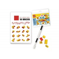 Set rechizite Lego - Agenda, pix cu gel si 10 caramizi 52283