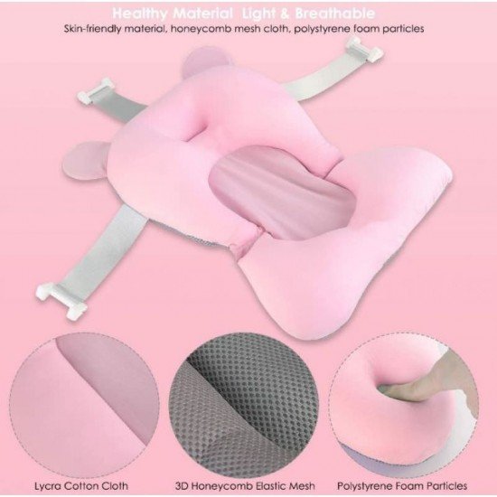 Cadita pliabila cu termometru si suport anatomic Genua Premium pink