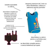 Costum termoreglabil din neopren pentru bebelusi Konfidence BabyWarma Otto 0-6 luni