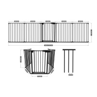 Poarta de siguranta transformabila in tarc modular cu 5 panouri, model configurabil, Guradian 6 Black