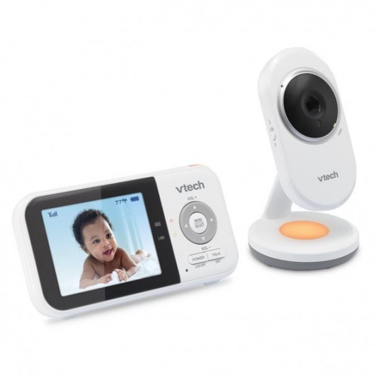 Videointerfon digital bidirectional Vtech 2.8 inch VM3254 cu lumina de veghe, melodii, infrarosu si termometru incorporat