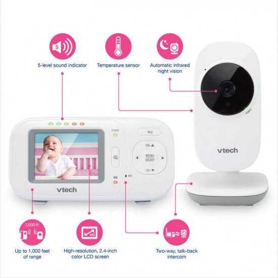 Videointerfon digital bidirectional Vtech 2.4 inch VM2251 cu raza actiune 300 m