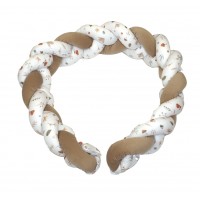 Aparatoare laterala pat Bumper impletit, inchidere velcro, Bumbac Comori din natura, Bej 180X21 cm