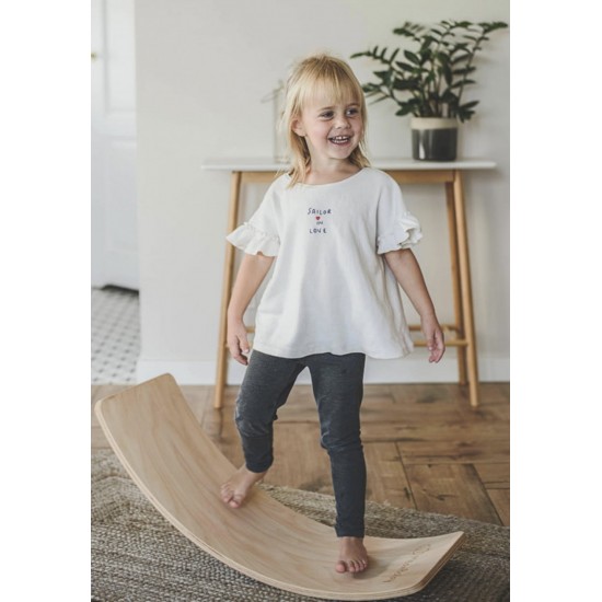 Balance board - Placa de echilibru din lemn natur pentru copii, MeowBaby  