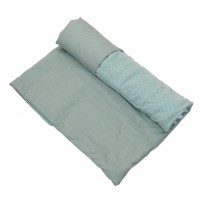 Pilota pentru copii din bumbac, fata dubla, umplutura hipoalergenica BabySoft, Salvia, 150x100cm