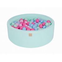 Piscina uscata cu 200 de bile (Mint, Babyblue, Roz, Pastel Roz) MeowBaby, 90x30 cm, Mint