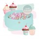 Piscina uscata cu 250 de bile (Alb, Mint, Bej, Roz pastel, Transparent) MeowBaby  Cupcake 90x30 cm Mint