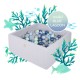 Piscina uscata cu 300 de bile (babyblue, mint, blue perlat, transparent) MeowBaby Blue Lagoon 90x90x40 cm Gri