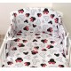 Set lenjerie din bumbac cu protectie laterala pentru pat bebe 120 x 60 cm, Miki, Amy