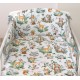 Set lenjerie din bumbac cu protectie laterala pentru pat bebe 120 x 60 cm, Animalute de padure, Amy