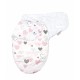 Sistem de infasare Baby swaddle Inimioare Bumbac Alb, Amy, 72x60 cm