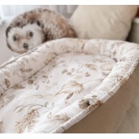 Suport de dormit Babynest Premium Bumbac si Catifea Boho Beige by BabySteps 70x35 cm