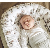 Suport de dormit Babynest Premium Bumbac si Catifea Nature Soft Grey by BabySteps 70x35 cm