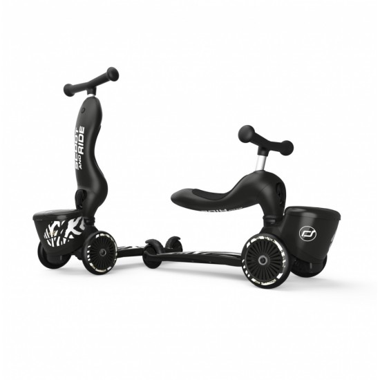 Trotineta copii cu sezut, suport jucarie, transformabila 2in1, HighwayKick 1 Lifestyle Zebra, 1-5 ani, pana la 50 kg, Scoot Ride