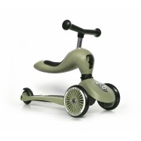 Trotineta copii cu sezut, transformabila 2 in 1, HighwayKick 1 Olive, 1-5 ani, Scoot and Ride