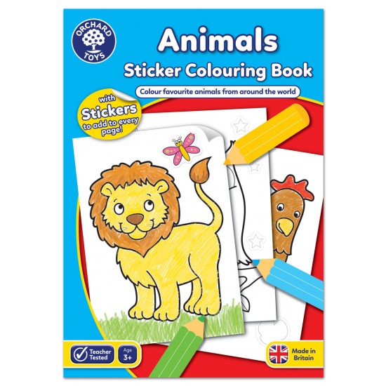 Carte de colorat cu activitati in limba engleza si abtibilduri Animale