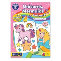 Carte de colorat cu activitati in limba engleza si abtibilduri Unicorni, Sirene si Altele