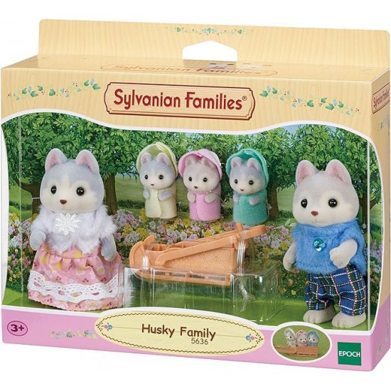 Figurine Sylvanian Families - Familia Catelusilor Husky