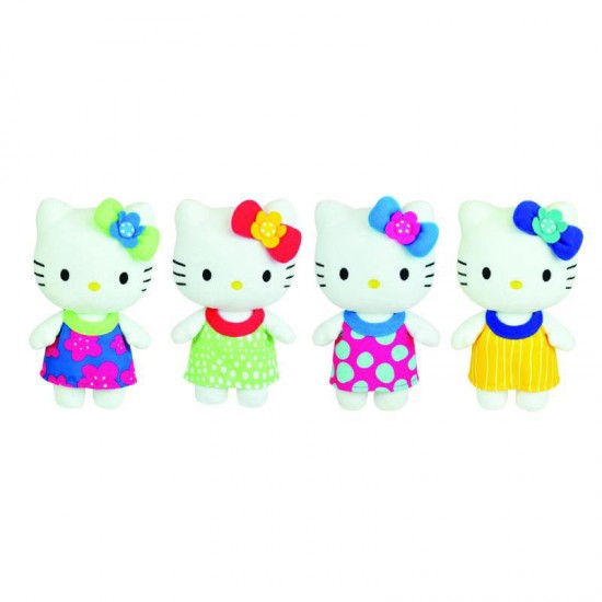 Jucarie plus Hello Kitty cu buline albastre 20 cm Jemini