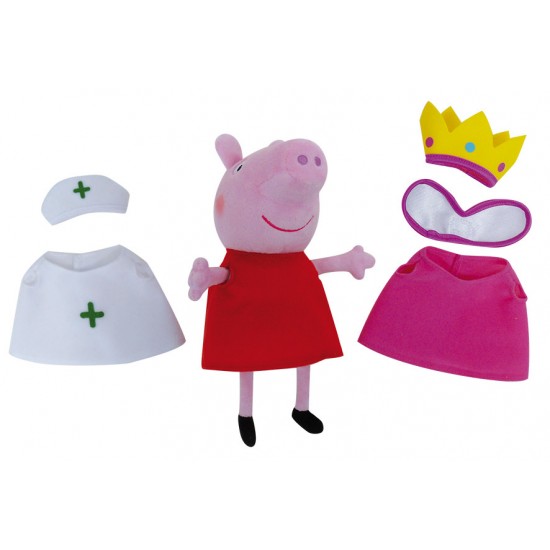 Jucarie plus Jemini Peppa Pig 20 cm cu costumase de schimb