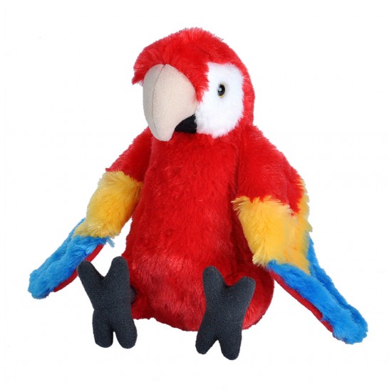 Jucarie plus Papagal Macaw Stacojiu Wild Republic 20 cm