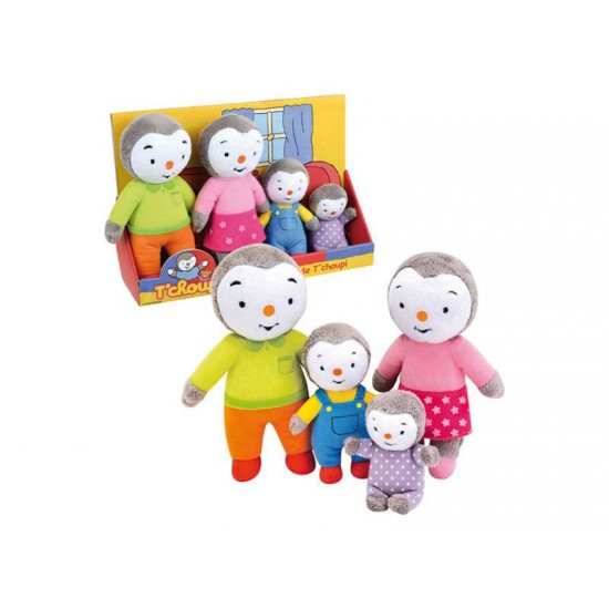 Set 4 plusuri Jemini Familia de Pinguini Tchoupi