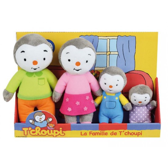 Set 4 plusuri Jemini Familia de Pinguini Tchoupi