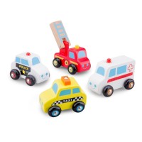 Set 4 vehicule lemn New Classic Toys