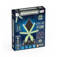 Set de constructie magnetic Supermag Projects Glow 30 piese