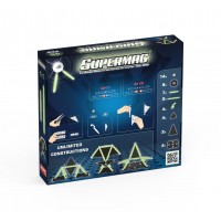 Set de constructie magnetic Supermag Projects Glow, 45 piese